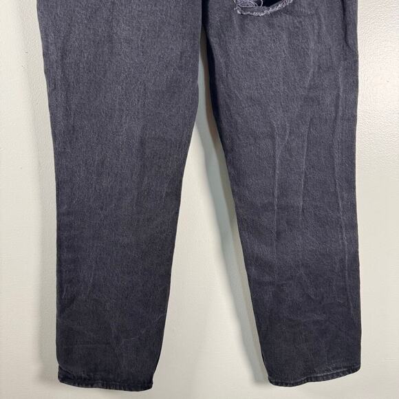 Abercrombie & Fitch Women Black Distressed The 90s High Rise Straight Jeans 27/4 - Picture 6 of 9